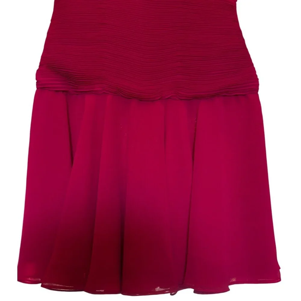 Mac Duggal drawstring sleeve short party dress in hot pink chiffon Size 0  New - Picture 10 of 16